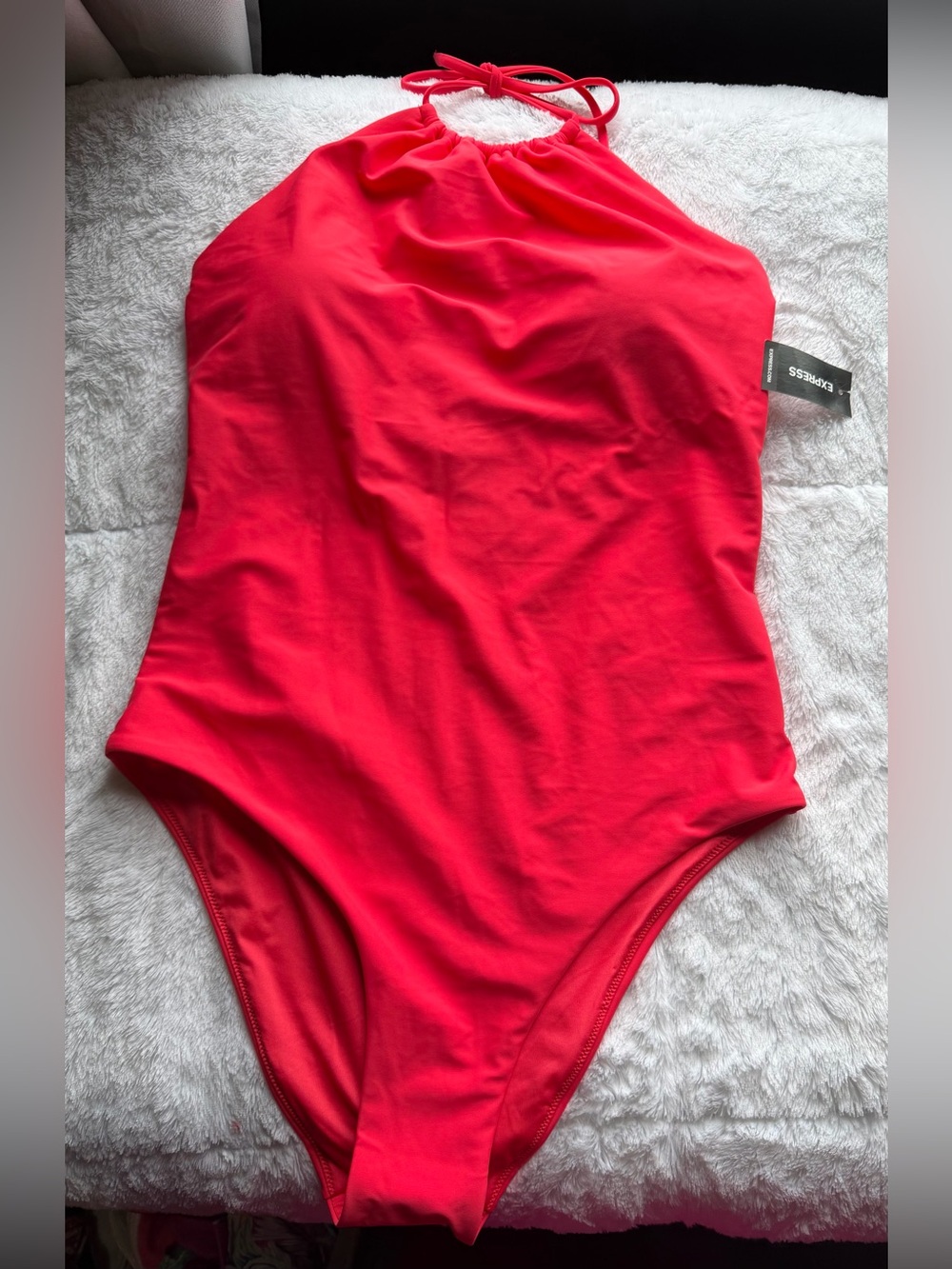 Express Red Halter One-Piece Swimsuit
